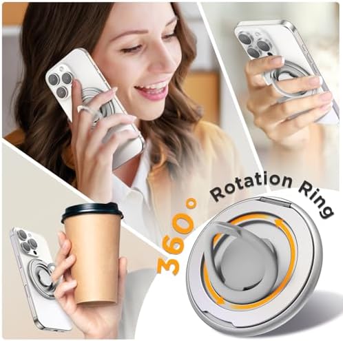 SURPHY Mag Safe-Compatible Silicone Phone Ring Holder – Adjustable Kickstand Grip for i Phone 16, 15, 14, 13 – Stylish and Functional Cell Phone Stand with Enhanced Durability and Comfort