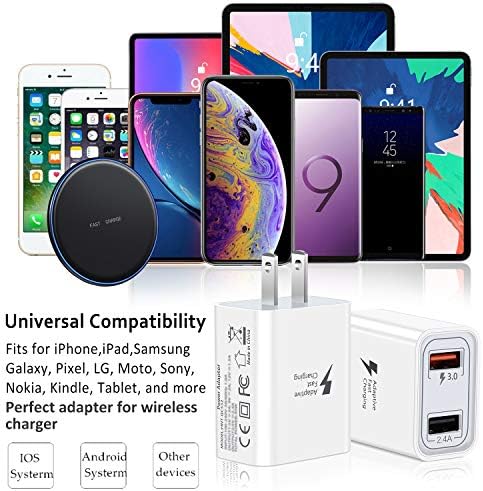 Pofesun QC 3.0 Fast Charging Wall Adapter – 4-Pack Dual Port USB Charger for i Phone 15/14/13/12/11 Pro Max, Galaxy S23/S22/S21, Pixel & Air Pods – Compact, High-Speed Power Block with Enhanced Safety Features for Home & Travel Use