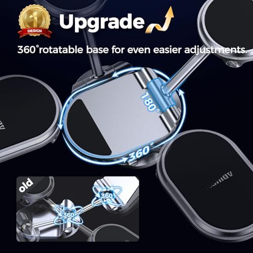 Ultimate Magnetic Phone Holder for Car – 6 X Strong Magnets, 360° Adjustable Rotation, Easy Install Dashboard Mount – Universal Compatibility for All Smartphones – Sleek Black Design for Modern Vehicles – Enhance Your Driving Experience with Hands-Free Navigation and Secure Phone Access