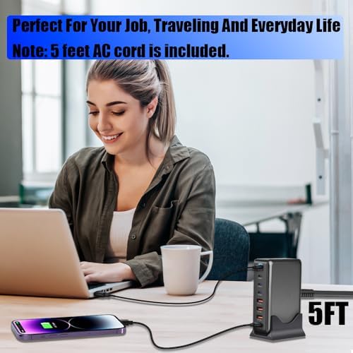SITONG 320 W Ga N III Ultra-Compact Multi-Port USB-C Charging Hub – High-Efficiency 8-Port Power Adapter for Mac Book Pro, i Phone 15/14/13/12/11 & Galaxy S24/S23 – Experience Lightning-Fast 100 W Quick Charge Technology for Efficient On-the-Go Power Solutions – Perfect for Tech Professionals & Frequent Travelers – Unleash Versatile Charging with Sleek, Durable Design