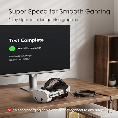 Unleash Your VR Potential with the KIWI Design 16 FT Link Cable for Oculus Quest 3 – High-Speed USB 3.0, 5 Gbps Data Transfer, Durable Build for Seamless Gameplay and Ultimate Freedom of Movement