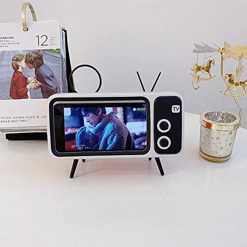TV Speaker Phone Holder Style Mobile Phone Holder with Speaker Suitable for Smartphones Under 6.5 inches for Men Mens Husband Tester (Front Black and Back Orange) – Enhanced Compatibility and Speed