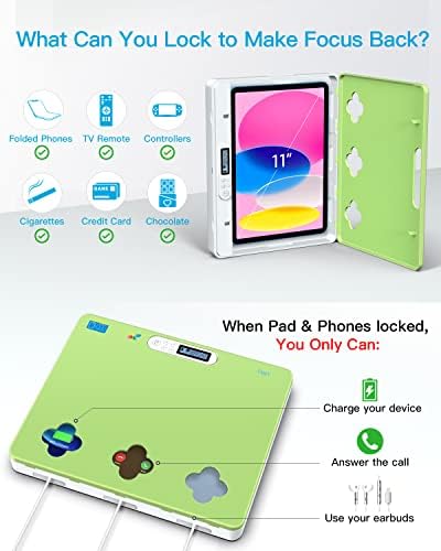 Timer Lock Box for iPad iPhone,Portable Phone Lock Box for Tablets,Folded Phone,Controller,TV remotes, Phone Locker to Help Kids Reduce Screen Time Focus to Achieve Goals(Green) – Enhanced Compatibility and Speed