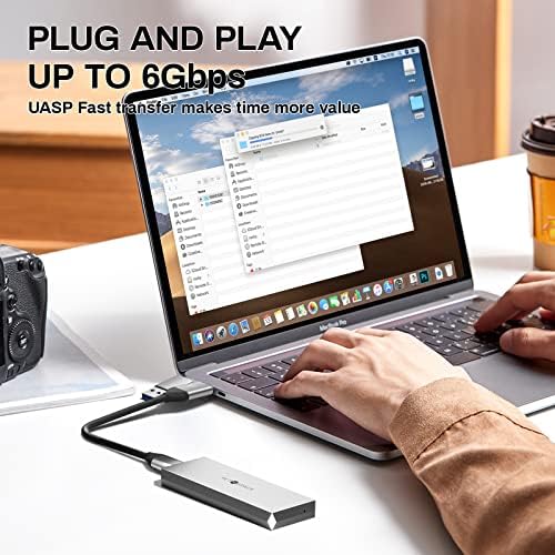 Ultra-Durable SETMSPACE NVME Enclosure – 10 Gbps SSD Adapter for M-Key Drives, Solid Aluminium Alloy Case with USB C/A Cables, Supports 2230/2242/2260/2280 Sizes, Enhanced Portability and Robust Performance in Sleek Grey Design
