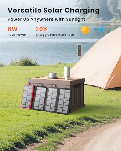 Ultimate FEELLE Solar Power Bank – 27,000 m Ah High-Capacity Wireless Charger with 4 Efficient Solar Panels, 22.5 W Fast Charging, Dual USB-C Ports, Ideal for Outdoor Adventures and All Smartphones – Stay Connected Anywhere