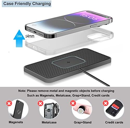 Ultimate 15 W Wireless Car Charging Pad – Fast Non-Slip Cordless Phone Charger for i Phone 11/12/13/14/15 & Galaxy S21/S22/S23/S24/NOTE10 – Convenient & Secure Vehicle Power Solution with 30 cm C1 Pro Cable for Enhanced Compatibility and Safety
