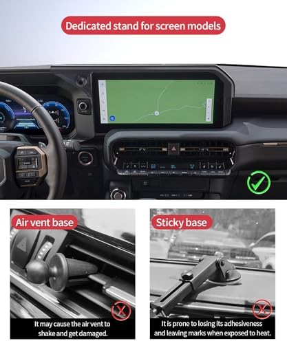 Wireless Charging car Phone Holder for Toyota Land Cruiser Prado 250 J250 LC250 2024 2025 Accessories 8/12.3 inch Screen Fixed Clip,360° Rotation car Phone Mount Compatible with MagSafe – Enhanced Compatibility and Speed