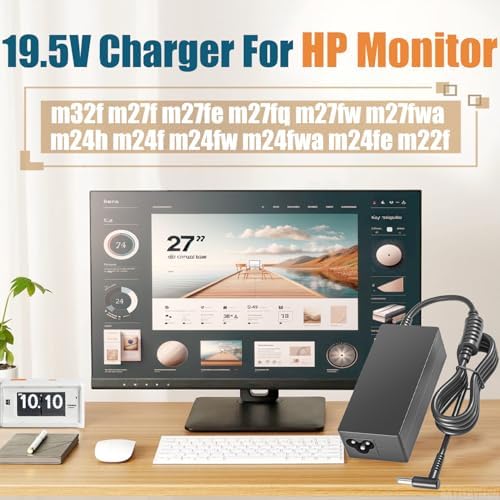 Optimize Your Viewing Experience with the High-Efficiency DC 19.5 V Power Cord – Premium AC Adapter for HP m27 & L7010 Series, Engineered for Rapid Charging and Superior Visual Performance