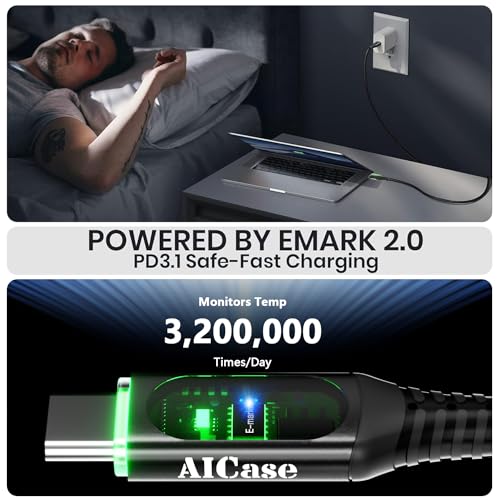 AICase 3-in-1 Magnetic Charging Cable – Retractable Fast Charging Solution for Type-C, Micro USB & i Phone Devices – Tangle-Free and Durable Design for Effortless Organization & Seamless Connectivity