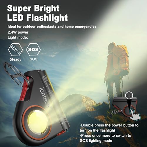 Wearable Power Bank with Built-in Retractable Cables and LED Flashlight – 5000 m Ah Portable Charger for Quick USB-C Fast Charging (22.5 W) – Universal Compatibility for i Phone and Android Devices – Lightweight Outdoor Essential for Seamless Connectivity