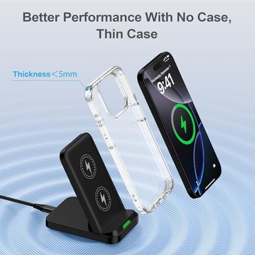 Elevate Your Charging Game: Fast 15 W Wireless Charger Pad for Moto G Power 5 G (2024/2025) & Moto G Stylus 5 G – Sleek Android Charging Stand with 18 W Adapter for Samsung S24/S23/S25+ – Enhanced Compatibility & Safety Features