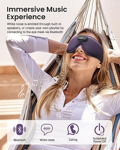RENPHO Bluetooth Sleep Mask with HD Headphones – Luxurious 3 D Blackout Eye Mask for Side Sleepers, Ultimate Relaxation Gift for Women Seeking Comfort and Sound Serenity