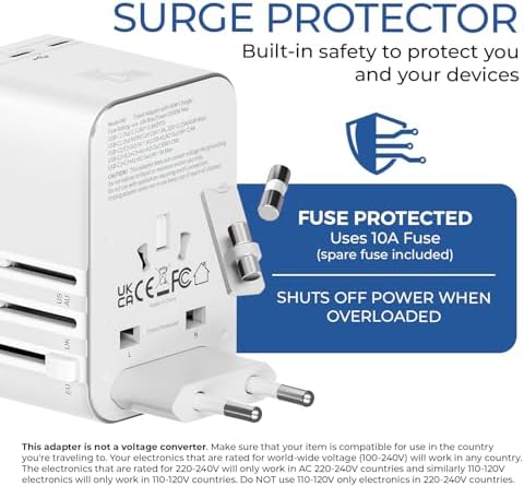 OREI Switzerland Travel Plug Adapter with Dual USB Ports – Ultimate Type J Charging Solution for USA Devices – Fast, Efficient Power for i Phones, Laptops, Tablets & More – Essential Travel Accessory for Hassle-Free Connectivity