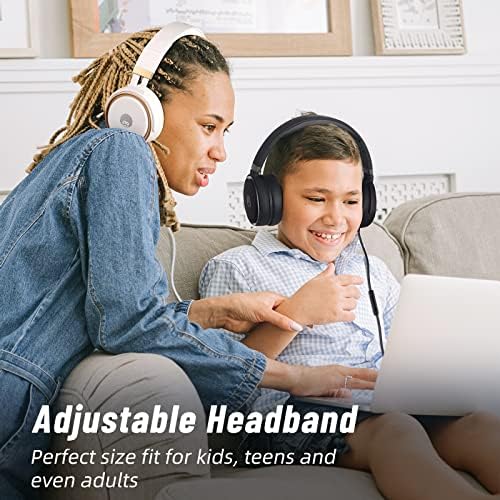 Rockpapa Ultra-Light Foldable Wired Headphones with Integrated Microphone – Premium Stereo Sound for All Ages, Perfect for Travel with Tangle-Free Cord and 3.5 mm Compatibility – Sleek Black/Grey Design for Everyday Listening and Virtual Meetings