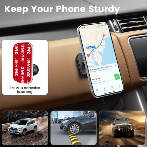 OHLPRO 15 W Mag Safe Car Mount Charger for i Phone 16 – Premium Fast Wireless Charging, Magnetic CD Slot Holder with 3 M Adhesive for Dashboard, Sleek Aluminum Design, Compatible with i Phone 16/15/14/13 Pro Max – Ultimate Driving Convenience and Stability
