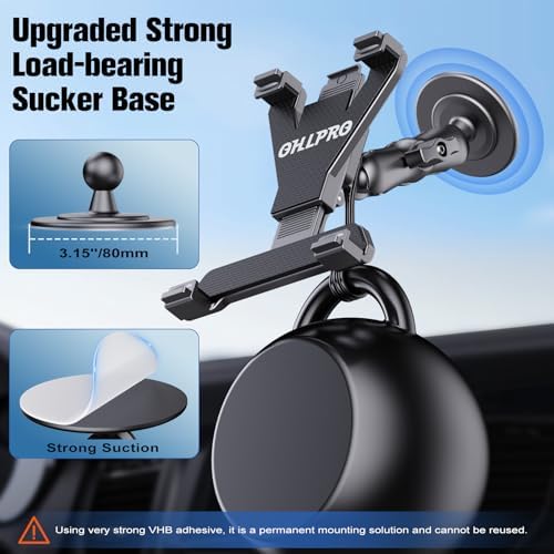 Heavy-Duty OHLPRO Tablet Holder for Trucks – Versatile Drill Base Mount for i Pad & Samsung Galaxy (7″ – 11″) – Perfect for Dashboards, Desks & Commercial Vehicles – Enhanced Stability, Adjustable Viewing Angles & Easy Installation for Ultimate Road Convenience