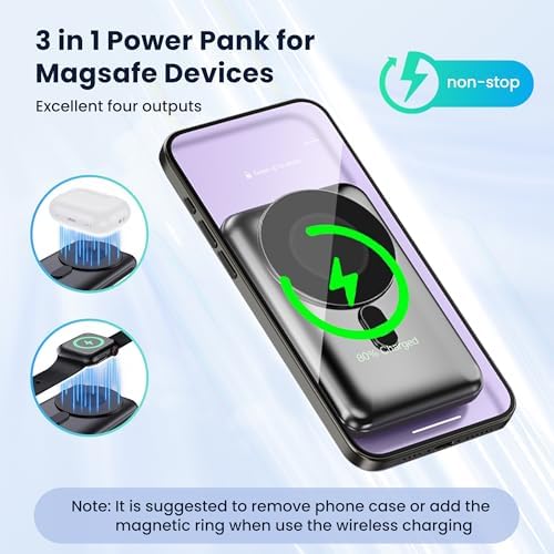 Sleek Pink Wireless Power Bank – 10,000 m Ah Magnetic Charger with PD 15 W Fast Charging, Lightning & USB-C Compatibility for i Phone 16 Pro Max/15/14 Series & Android Devices – Ultimate Portability & Enhanced Charging Speed