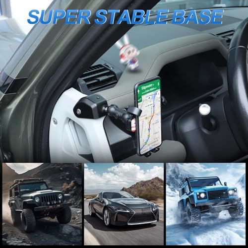 Phone Holder Compatible with Land Rover Defender 90 110 130 2020-2023, 360° Adjustable Dash Left Side Phone Mount Holder for All Smartphones (Style B) – Enhanced Compatibility and Speed