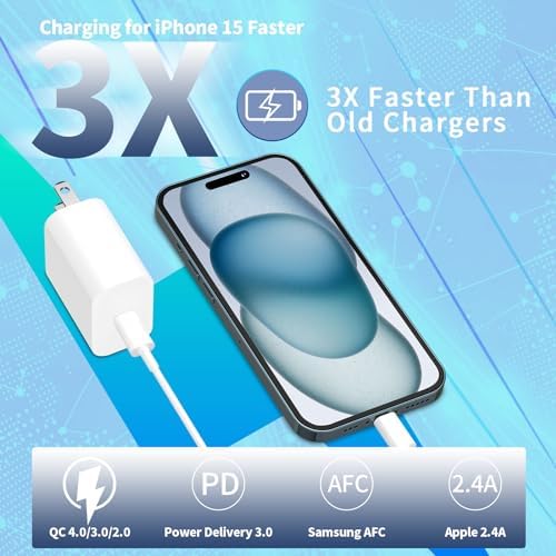 Linocell 20 W USB-C Wall Charger Duo with 6 FT MFi Certified Lightning Cable – Accelerated Charging for i Phone 14, 13, 12, 11 Pro Max & i Pad – Compact & Travel-Friendly Power Solution for Effortless Device Management