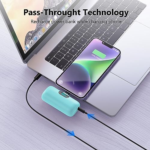 Ultra-Compact 2 Pack Mini Portable Charger 5200 m Ah with PD Fast Charging & LCD Display – Stylish Battery Backup Power Bank for i Phone 14/13/12/XR/7/6 – Your Essential On-the-Go Charging Solution