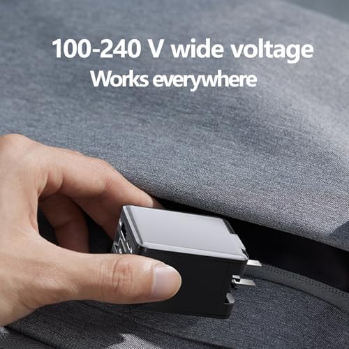Revolutionary 4-in-1 Retractable Wall Charger with Dual USB Ports – 84 W Rapid Charging Adapter Featuring 25.6″ Lightning & Type-C Cables for i Phone 16/15, i Pad, Galaxy, Air Pods, Pixel & More – Compact, Foldable Design for Optimal Multi-Device Charging Flexibility