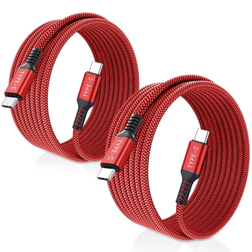 Basesailor 10 ft USB C to USB C Power Delivery Charging Cable – 100 W Fast Charger for i Phone 16/15 Pro Max, Mac Book, i Pad Air 4/5, Mini 6, and Samsung Galaxy S22/S23/S24/S25 – Durable 2 Pack for Enhanced Speed and Efficiency