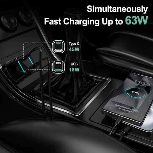 Ultra-Fast 45 W USB C Charger Set for Samsung Galaxy Devices – Dual Car & Wall Charging Solution with 6.6 ft Cables – PPS Type C Compatibility for Galaxy S25 Ultra/Plus/S24/S23/S22/S21 FE/Note 20/W25 & Tab S10+/S9 – Compact, Durable Power for Home & Travel