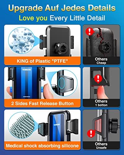 VANMASS 2025 Premium Car Phone Holder – Unmatched 85+ LBS Suction Power for Secure Hands-Free Navigation | Universal Compatibility with i Phone 16 Pro Max, 15, 14, 13 & Android Devices | Versatile Windshield, Dashboard & Air Vent Mount for Maximum Convenience | Durable Design Ensures Safe Driving Experience