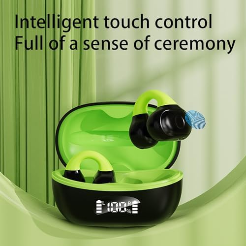 Active Noise Cancelling Open-Ear Wireless Earbuds for Sports – 20-Hour Playtime, IPX4 Sweatproof, and Secure Clip-On Design – Effortless Wireless Charging for Android, i OS, and Laptops – Enjoy Superior Sound Quality While Staying Aware of Your Surroundings