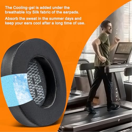 SOULWIT Premium Cooling Gel Ear Cushions for JBL Live 500 BT – Ultimate Noise Isolation Replacement Pads for All-Day Comfort and Enhanced Audio Performance – Durable Black Headphone Accessories