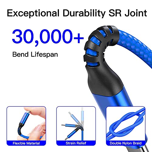 Awnuwuy 60 W USB C to USB C Charger Cable 15 ft – Fast Charging & Data Transfer for i Phone 15, Samsung Galaxy S23, Pixel 7, Mac Book – 2 Pack of Durable, High-Performance Type-C Cords for Ultimate Versatility and Connectivity