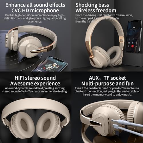 Revolutionary Wireless Bluetooth Over-Ear Headphones – V5.0 for Exceptional Lossless Audio, Ergonomic Comfort, 24-Hour Playtime, and HD Microphone for Clear Calls – Perfect for Gym, Gaming, and Mobile Use – Unmatched Sound Experience for Active Lifestyles