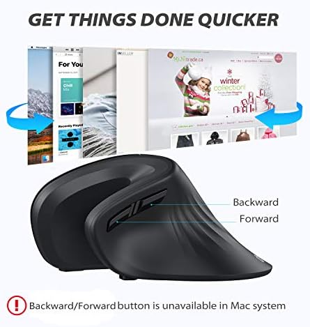 Revolutionize Your Computing with the i Clever TM209 G Ergonomic Wireless Mouse – Vertical Design for Maximum Comfort, 2.4 G Connectivity, and Customizable DPI Settings (800/1200/1600) for Enhanced Productivity on Laptops, PCs, and Desktops – Perfect for Work and Gaming