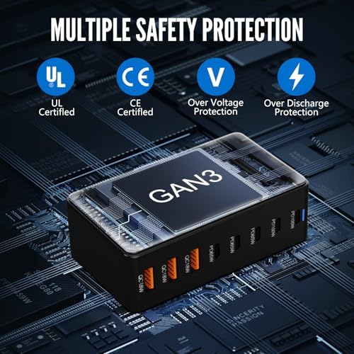 Power Up Your Devices with the 440 W USB C Charging Station – Multi-Port Hub for Rapid Charging of Laptops, Smartphones, and More – Ideal for Mac Book, Samsung, Google, and i Phone – Enhanced Compatibility with 8 Ports and 100 W Fast Charging Capability – Ultimate Home and Office Solution for Efficient Power Delivery