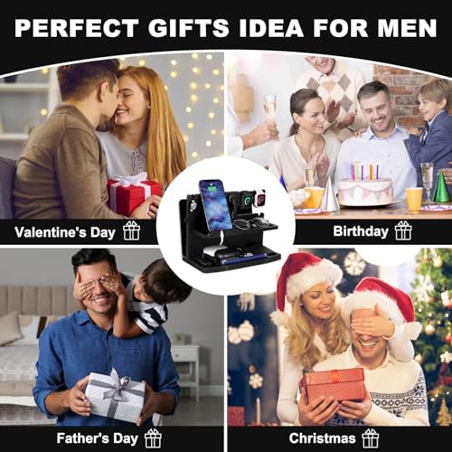 Premium 3-in-1 Wooden Charging Stand for i Phone 16/15/14/13/12 & Apple Watch – Ultimate Nightstand Organizer for Men – Ideal Gift for Dad, Husband, Boyfriend, or Son – Enhanced Speed & Compatibility with Air Pods – Perfect for Father’s Day, Anniversaries & Holidays – Stylish & Functional i Phone Charger Station for All Apple Devices – A Must-Have Tech Accessory for the Modern Man – Elevate Your Gifting with This Unique Natural Wood Design – Effortlessly Charge Your i Phone, Apple Watch, and Air Pods in One Sleek Station – Standby Mode Convenience Meets Aesthetic Appeal – Perfect for Home or Office Use – Impress Your Loved Ones with a Thoughtful and Practical Gift that Combines Style and Utility – The Go-To Choice for Apple Enthusiasts Seeking Quality & Performance in Charging Solutions.