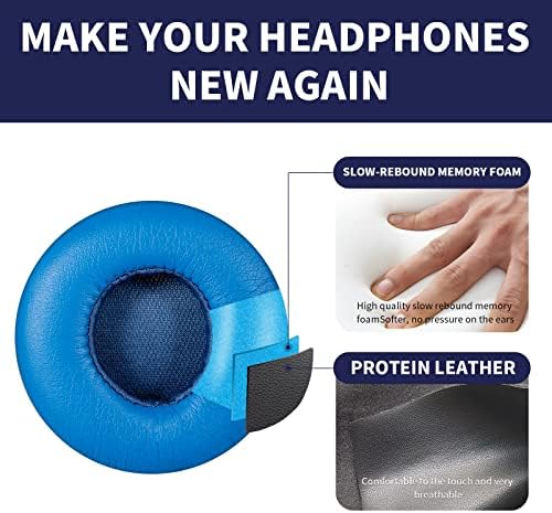 Damex Premium Thickened Replacement Ear Pads for Beats Solo 2/3 Wireless Headphones – Comfortable Red Earpads with Enhanced Sound Isolation and Easy Installation for Ultimate Listening Experience