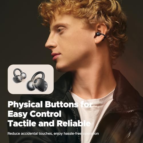 Revolutionize Your Audio Experience with Sound PEATS POP Clip Wireless Open Ear Earbuds – Ultra-Lightweight Sports Headphones Featuring 30 Hours of Playtime and IPX5 Waterproof Rating for Ultimate Durability – Advanced Bluetooth 5.4 Connectivity for Seamless Listening – Ideal for Runners and Fitness Enthusiasts – Enjoy Superior Comfort and Surround Awareness for Enhanced Safety While You Stay Active