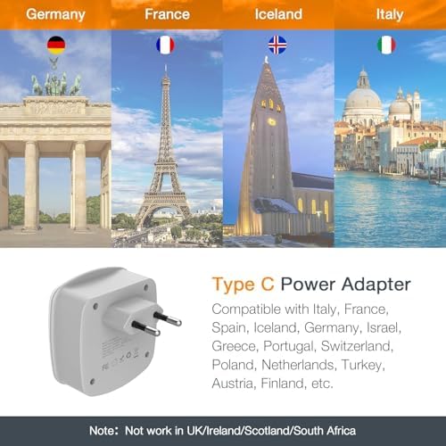 Ultimate TESSAN Type G UK Travel Plug Adapter with Dual USB Fast Charger Ports – Compact US to UK Power Converter for Effortless Global Connectivity in Scotland, London, Ireland, Kenya, Dubai & Qatar