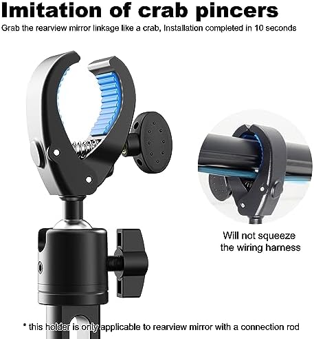 Revolutionary Aluminum Alloy Rear View Mirror Phone Holder – Multi-Angle Adjustable and Rotatable Mount for 4-7 Inch Smartphones – Ultimate Driving Safety and Seamless Connectivity for i Phone and Android Users – Effortless Installation and Modern Design