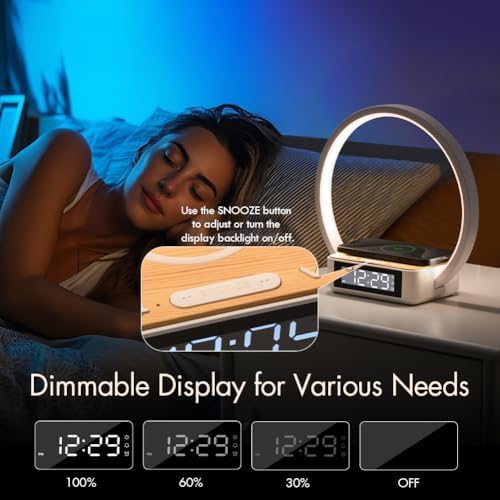 Revolutionize Your Sleep Routine with the SMARTERIOR 3-in-1 Wireless Charging Station: Multifunctional Bedside Lamp with Sunrise Alarm Clock and Touch Control, Ideal for Effortless Qi Charging of i Phone, Samsung, and Air Pods – Tailored Gift for Adults, Teens, and Heavy Sleepers