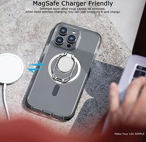 Revolutionary 3-in-1 Magnetic Phone Grip and Kickstand – Dual Adjustable Finger Ring Holder for Ultimate Compatibility with Mag Safe and Magnetic Car Mounts – Enhanced Grip and Stability for Hands-Free Use at Home, Gym, and Office – Premium Zinc Alloy Construction for Secure Attachment and Versatile Positioning – Multi-Angle Viewing with 360° Rotation and 280° Flip for Effortless Selfies and Streaming – Anti-Fall Design Supports Up to 4.5 lbs, Perfect for Daily Use on Any Magnetic Surface – Ideal for Multi-Tasking in Any Environment – Elevate Your Mobile Experience with this Innovative, Removable Grip Stand Solution