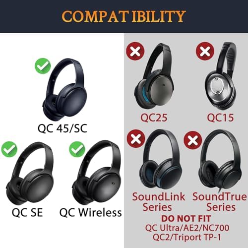 Transform Your Bose Quiet Comfort 45 & SE Headphones with Luxurious SOULWIT Replacement Earpads in Burgundy – Premium Soft Protein Leather Cushions for Unmatched Comfort and Superior Sound Isolation, Perfect for Long Listening Sessions and Easy Installation