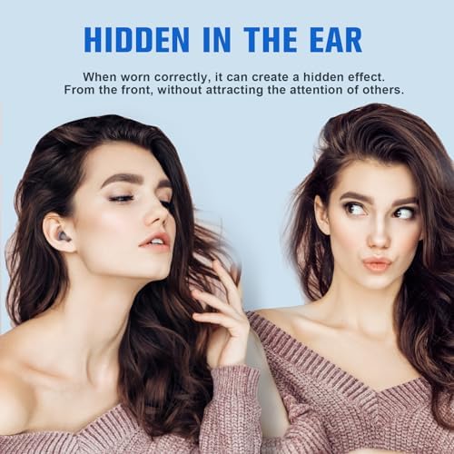 Ultra-Discreet Mini Bluetooth Earbuds for Small Ear Canals – Wireless Tiny Earpiece with Microphone for Seamless Communication and Music – Perfect Fit for Work and On-the-Go Listening – Beige Color for Subtle Style – Advanced Compatibility and Performance