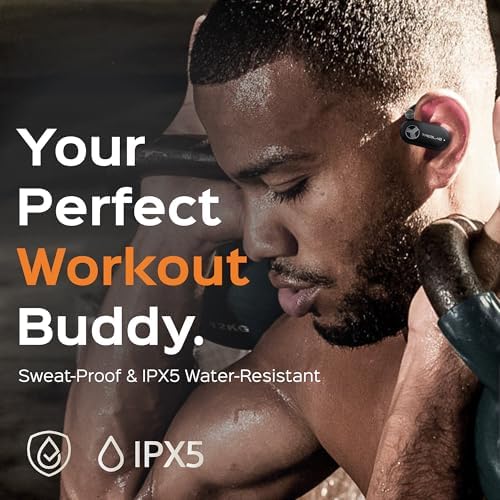 TREBLAB X-Open True Open Ear Wireless Earbuds – Ultra-Lightweight Bluetooth Sports Headphones with 40-Hour Playtime, Secure Behind-Ear Design for Active Use, Immersive Sound Quality, Dual Microphone for Clear Calls, Ideal for Running and Intense Workouts, Enhanced Comfort and Seamless Device Compatibility