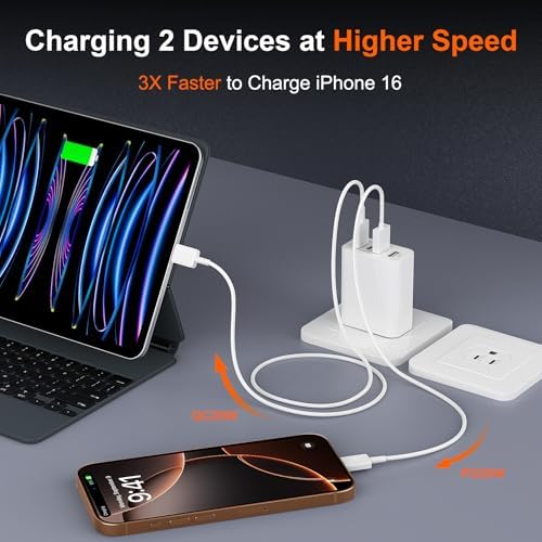 Ultimate 40 W Multiport USB-C Fast Charger – High-Efficiency 4-Port Power Adapter with Quick Charge 3.0 & Power Delivery for Super-Fast Device Charging – Sleek, Portable Design Perfect for Travel – Convenient 2-Pack for Enhanced Versatility and Easy Charging on the Go