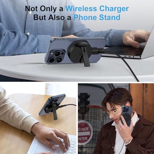 Samsung Magnetic Wireless Charger Pad for Galaxy S Series & i Phone 16/15/14 Pro Max – 15 W Fast Charging with 20 W USB-C Adapter – Universal Compatibility, Sleek Design, and Optimal Efficiency for Effortless Charging Experience