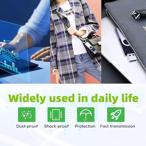 Wooolken 10-Pack 4 GB USB Flash Drives with Lanyards – Vibrant Swivel Memory Sticks for Effortless Data Storage and Backup, Ideal for Home and Office Use, USB 2.0 Compatibility for Quick File Transfers