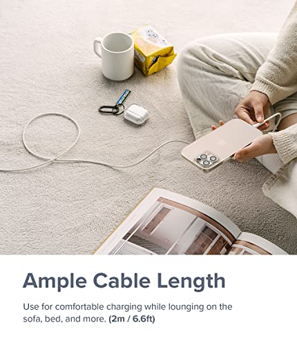 Vibrant 6.6 FT Ringke USB C to Lightning Charging Cable – Fast Charge Your i Phone, i Pad & Air Pods with Stylish Purple Pastel Design, Tangle-Free Connectivity for Effortless Use in Car Play & Beyond, Durable & Efficient Performance
