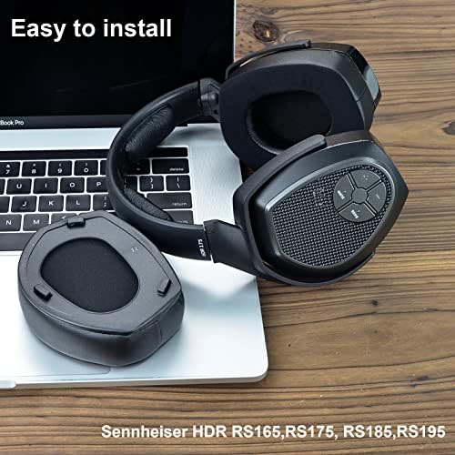 Premium Protein Leather Ear Pads for Sennheiser HDR RS165, RS175, RS185, RS195 Wireless Headphones – Enhanced Comfort with Added Thickness, Superior Sound Isolation, and Effortless Installation