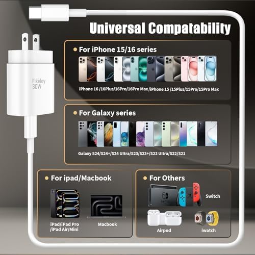 Experience lightning-fast power with the i Phone 16, 15 Pro Max 30 W USB-C Charger Block – the ultimate fast charging solution for your devices. This advanced charger is engineered for efficiency, delivering rapid power-ups to your i Phone 16, 16 Pro Max, 15, 15 Pro Max, 15 Plus, i Pad, and Galaxy S24. Equipped with versatile 3, 6, and 10 FT Type C cables, this charger adapts to your lifestyle, providing the flexibility you need while keeping your devices charged. Enjoy enhanced compatibility with a wide range of electronics, ensuring a seamless charging experience across your tech ecosystem. Constructed from premium materials, this durable charger withstands everyday use, making it an essential companion for your charging routine. Say goodbye to long charging times and embrace the reliability of our fast charging capabilities—stay connected and powered anywhere, anytime with this indispensable accessory. Perfect for home, office, or travel, this charger elevates your power management experience to new heights.